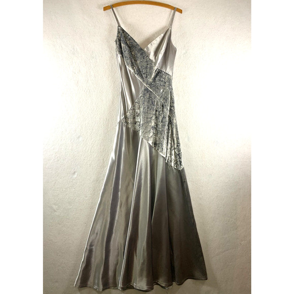 VTG Tadashi Shoji Velvet Satin Dress Sz 6 Bias Cut Formal Cocktail Evening Y2K - Picture 1 of 16